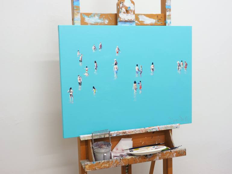 Original Figurative Beach Painting by Carlos Martín