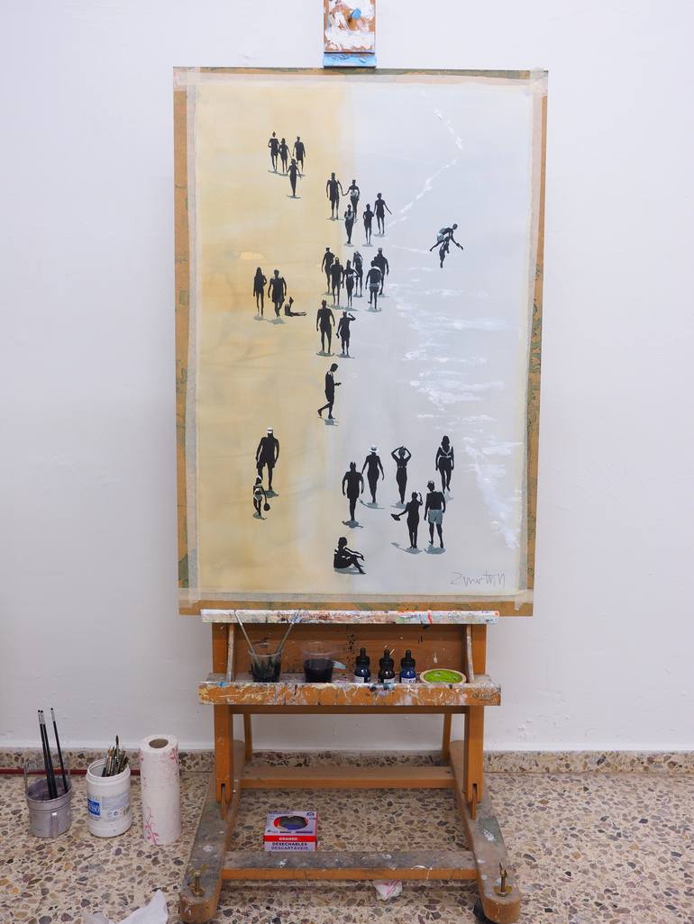 Original Figurative Beach Painting by Carlos Martín