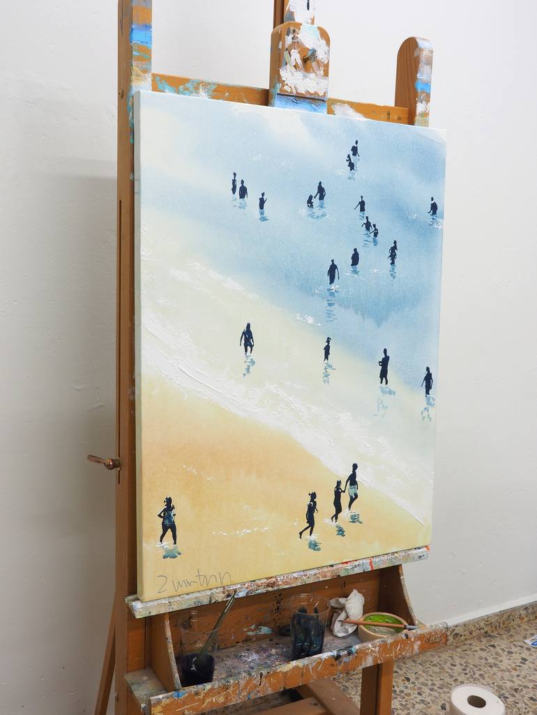 Original Figurative Beach Painting by Carlos Martín