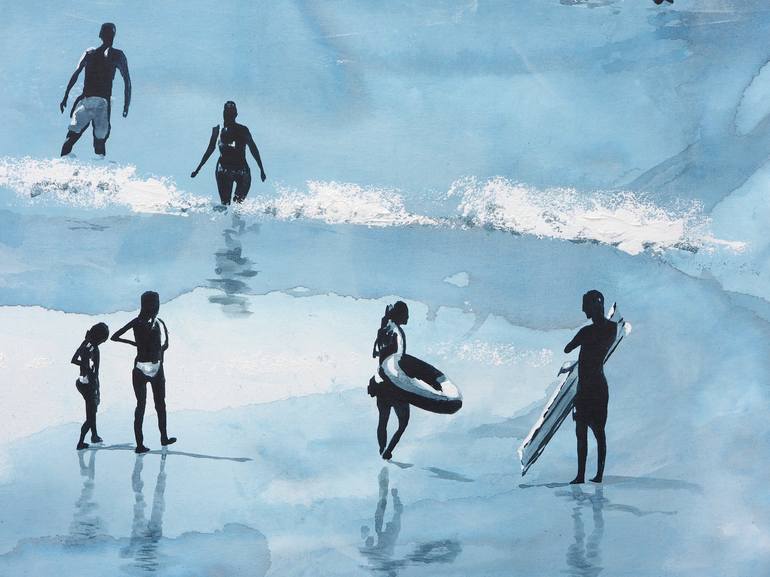 Original Figurative Beach Painting by Carlos Martín