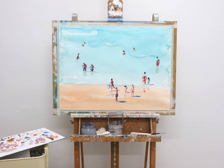 Original Figurative Beach Painting by Carlos Martín