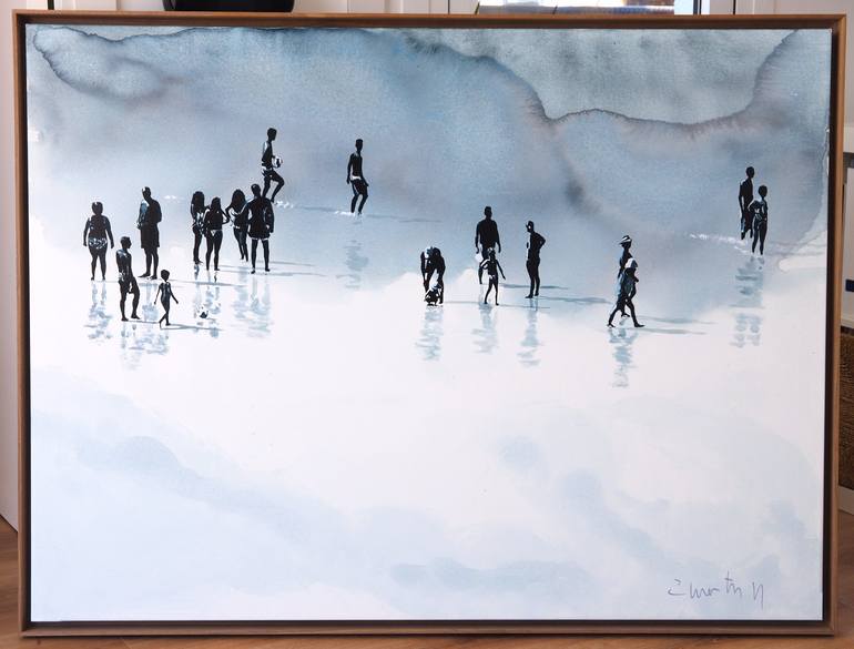 Original Conceptual Beach Painting by Carlos Martín