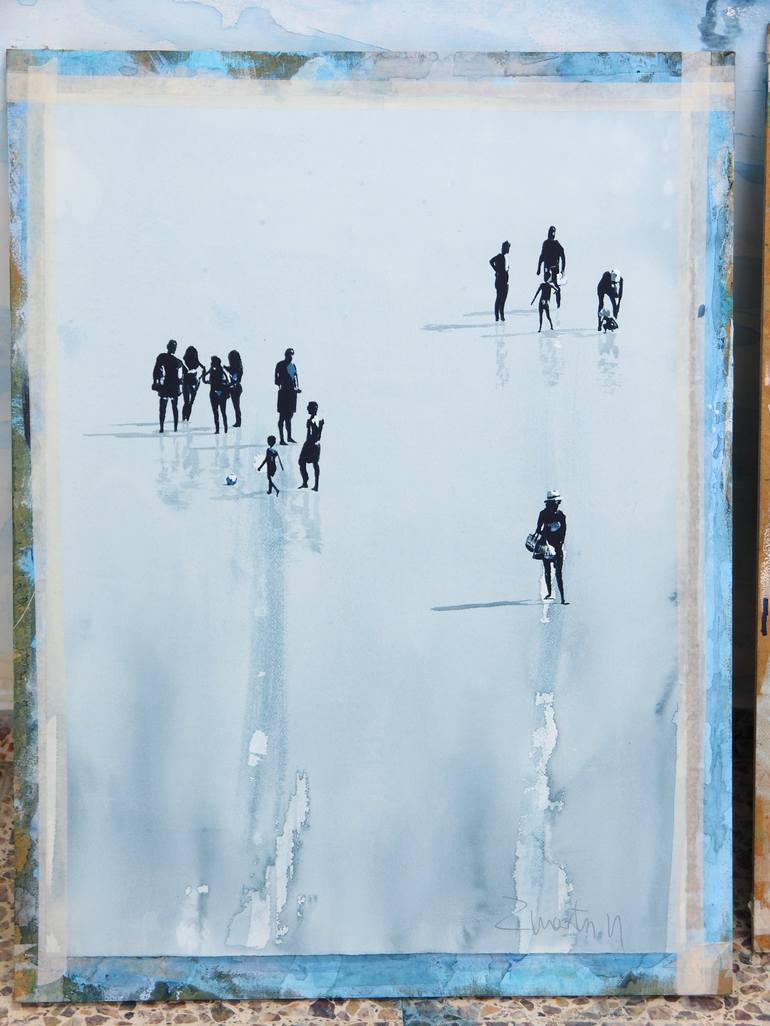 Original Conceptual Beach Painting by Carlos Martín