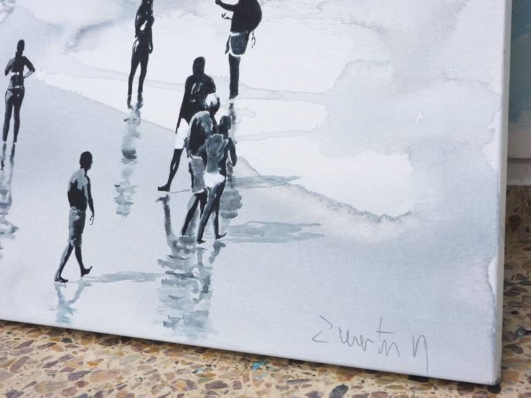 Original Conceptual Beach Painting by Carlos Martín