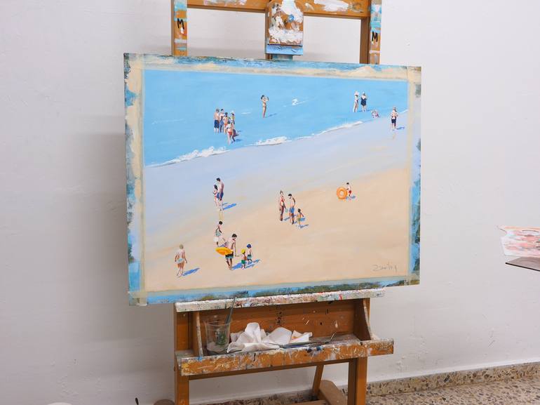 Original Realism Beach Painting by Carlos Martín