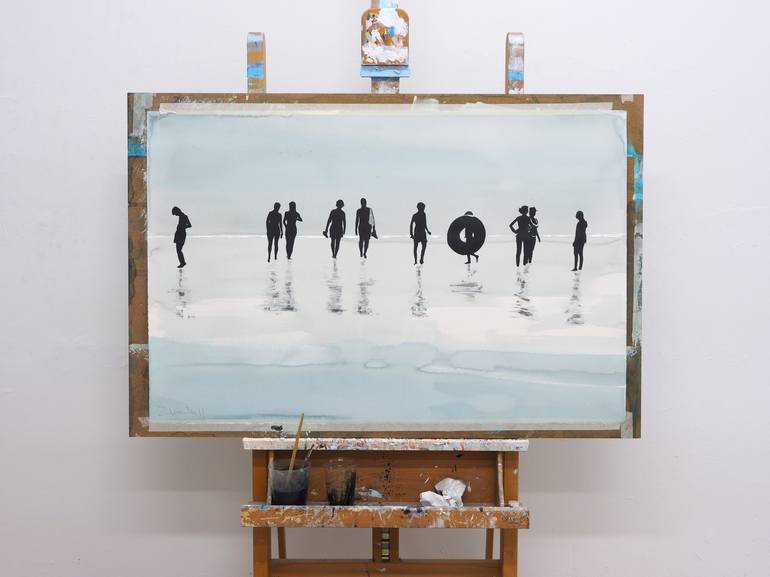 Original Modern Beach Painting by Carlos Martín