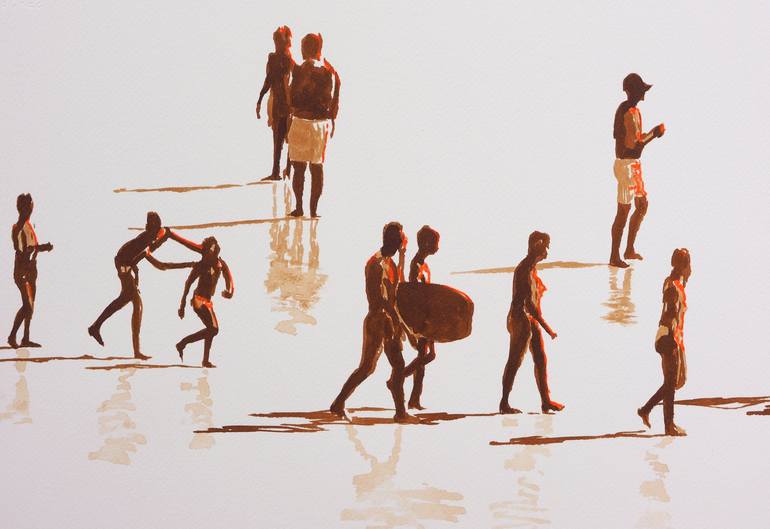 Original Conceptual Beach Drawing by Carlos Martín