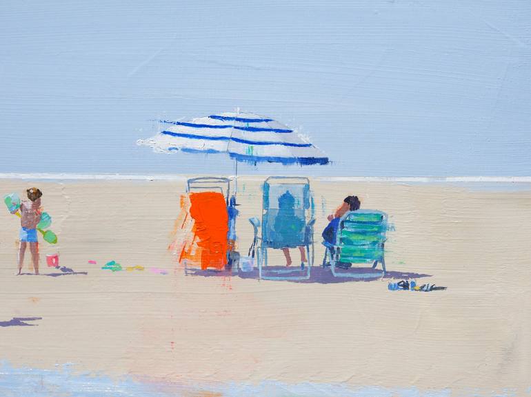 Original Figurative Beach Painting by Carlos Martín