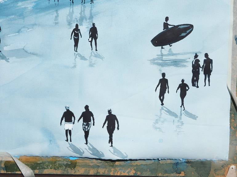 Original Figurative Beach Painting by Carlos Martín