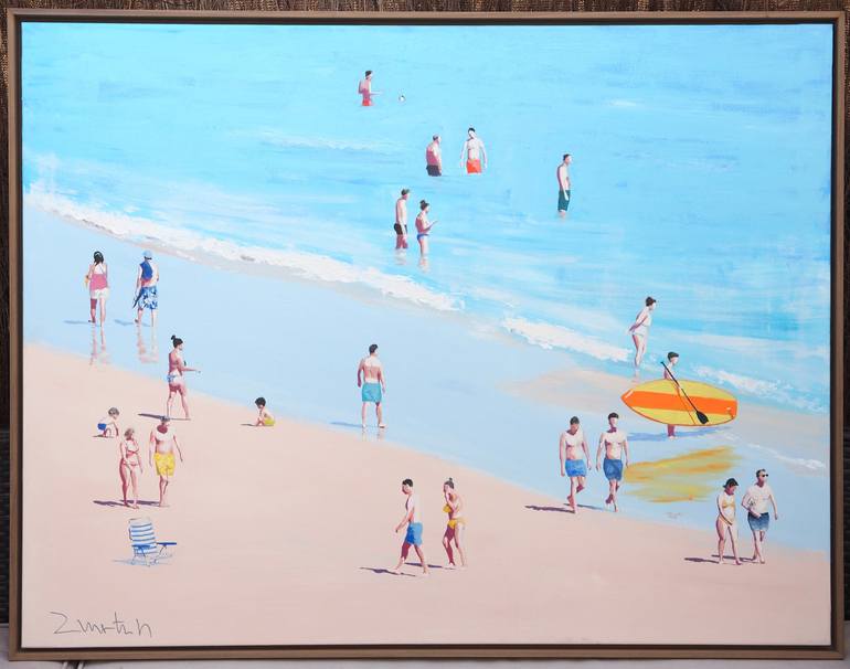 Original Modern Beach Painting by Carlos Martín