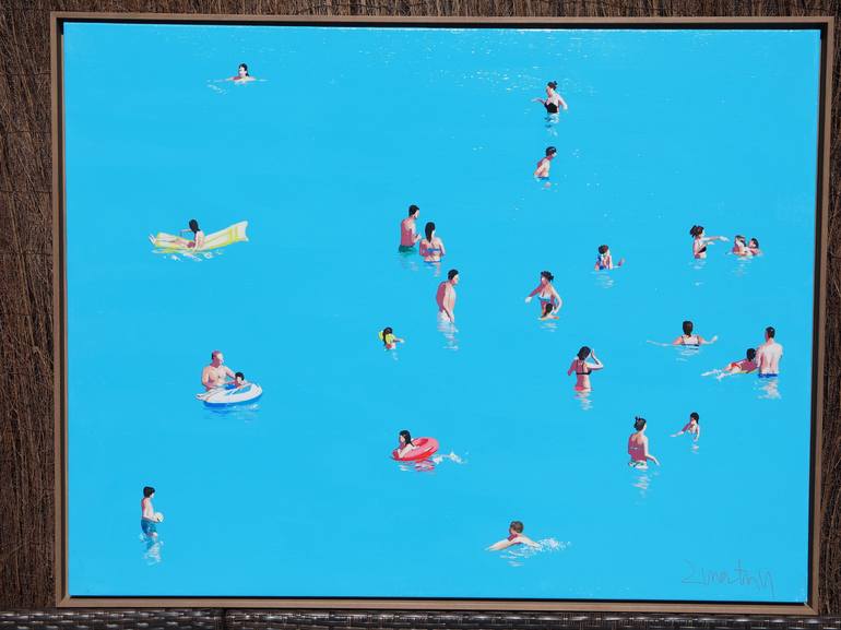 Original Modern Beach Painting by Carlos Martín