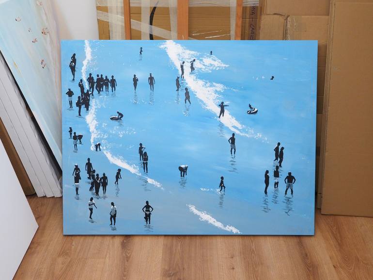 Original Conceptual Beach Painting by Carlos Martín