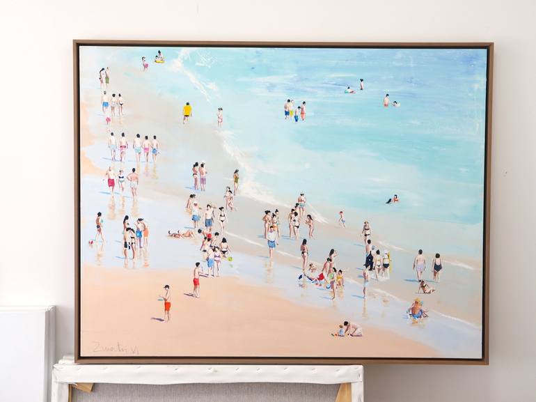 Original Modern Beach Painting by Carlos Martín