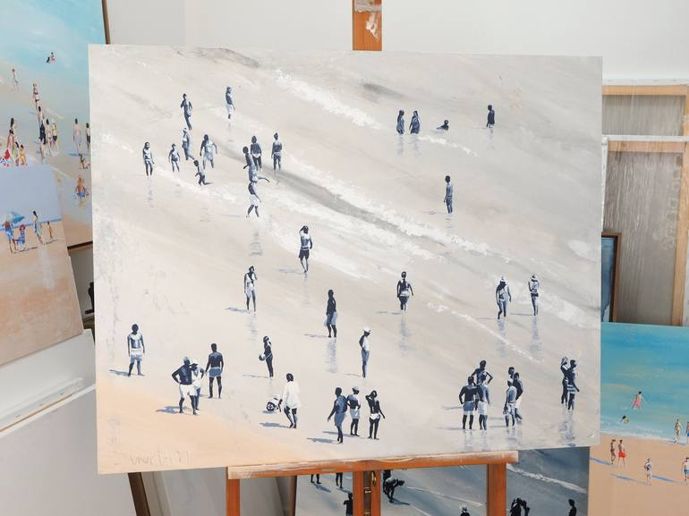 Original Modern Beach Painting by Carlos Martín