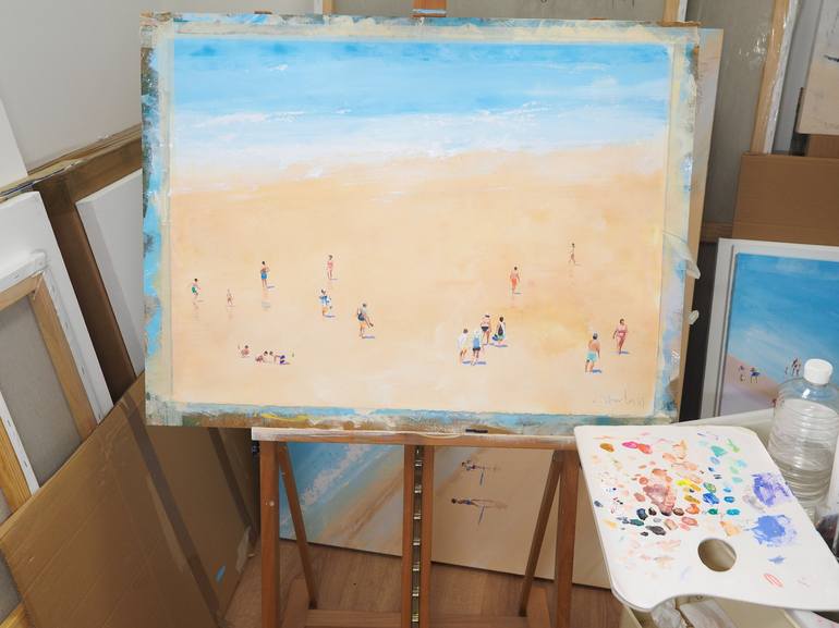 Original Figurative Beach Painting by Carlos Martín