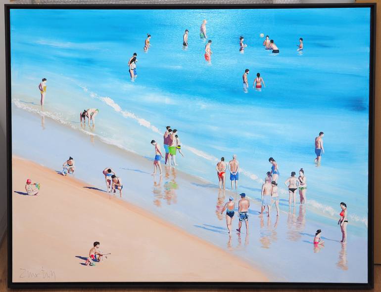 Original Figurative Beach Painting by Carlos Martín