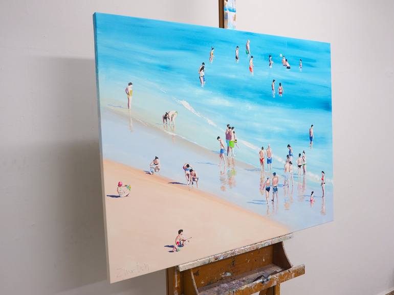 Original Figurative Beach Painting by Carlos Martín