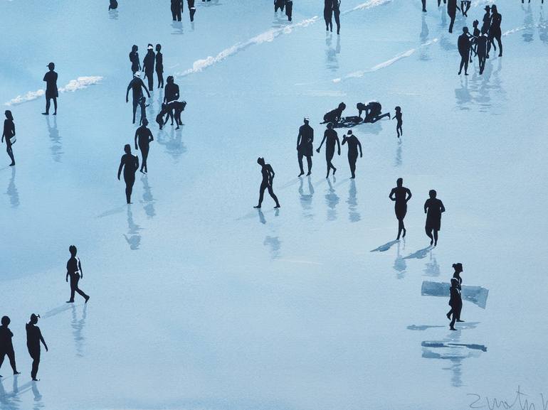 Original Figurative Beach Painting by Carlos Martín