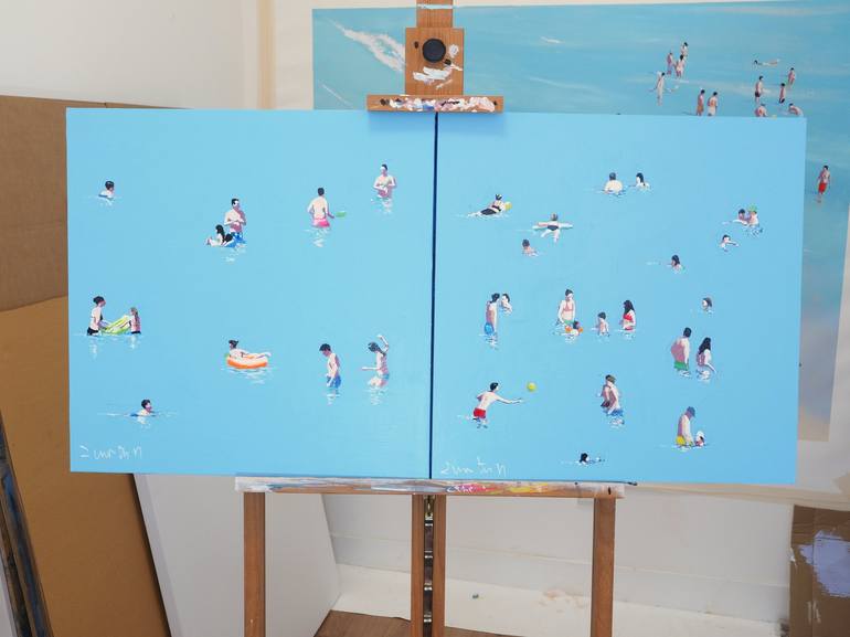 Original Figurative Beach Painting by Carlos Martín