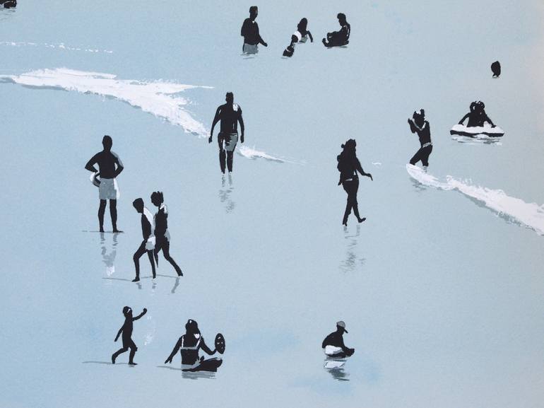 Original Figurative Beach Painting by Carlos Martín