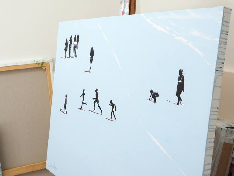 Original Figurative Beach Painting by Carlos Martín