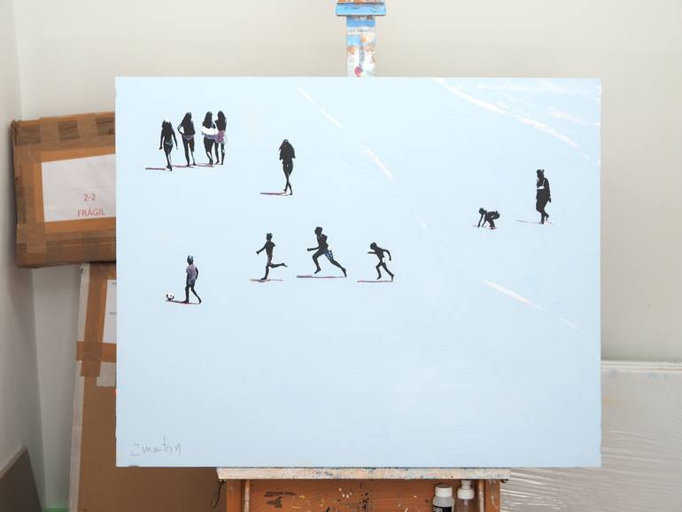 Original Figurative Beach Painting by Carlos Martín