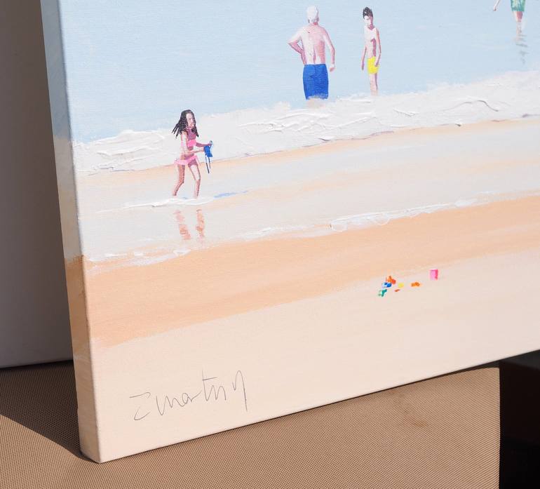 Original Figurative Beach Painting by Carlos Martín