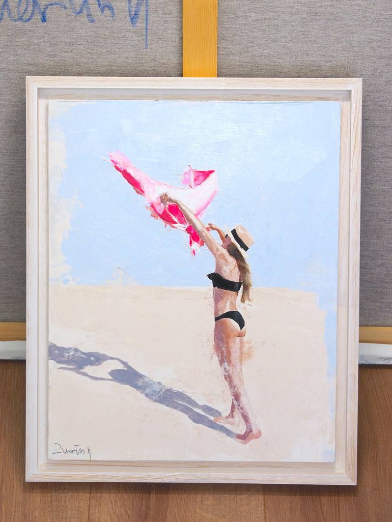 Original Figurative Beach Painting by Carlos Martín