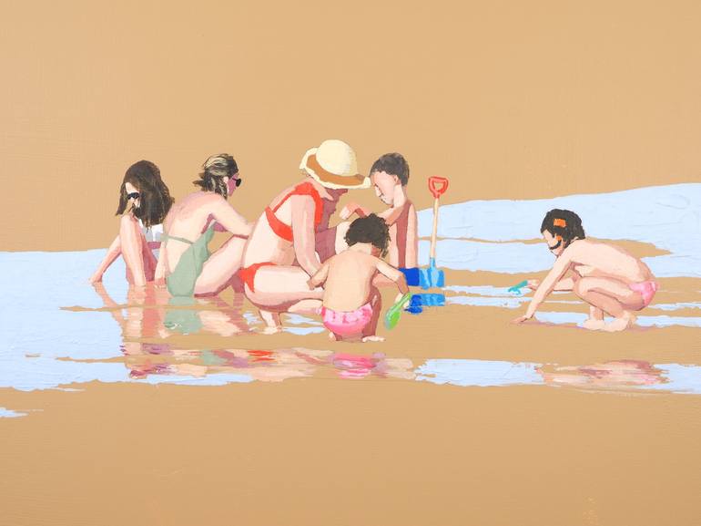 Original Figurative Beach Painting by Carlos Martín