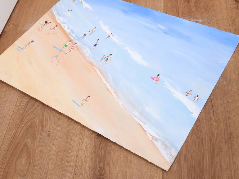 Original Figurative Beach Painting by Carlos Martín