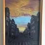 A slight twist in my art, as this was inspired by a true view driving a car! Great for little rooms for that extra detail! Framed in a beautiful hand made gold frame!