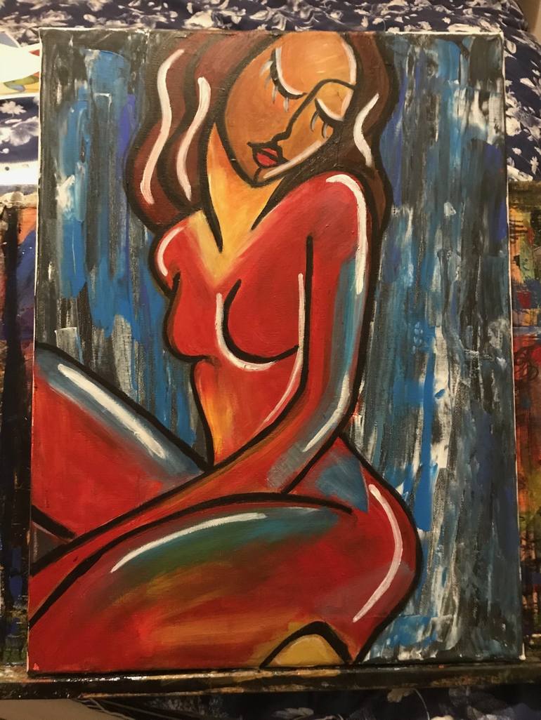 Original Portraiture Women Painting by Petru Hoza