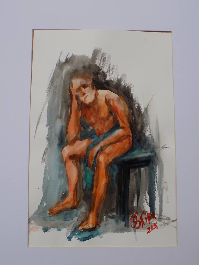 Original Figurative Men Painting by Olena Skiba