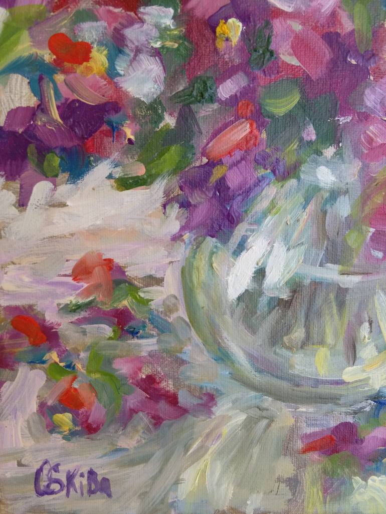 Original Impressionism Floral Painting by Olena Skiba