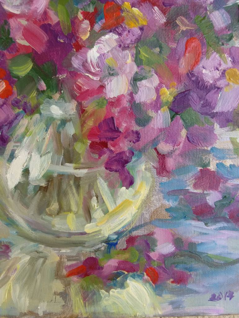 Original Impressionism Floral Painting by Olena Skiba