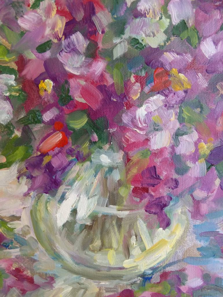 Original Impressionism Floral Painting by Olena Skiba