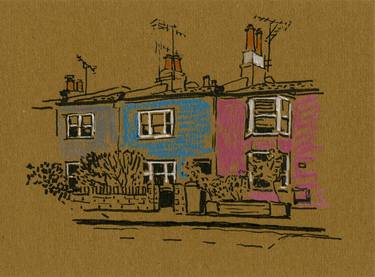 Original Impressionism Architecture Drawing by Lena Kurovska