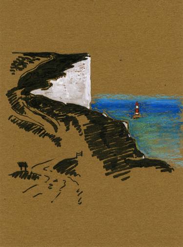 Original Impressionism Landscape Drawing by Lena Kurovska