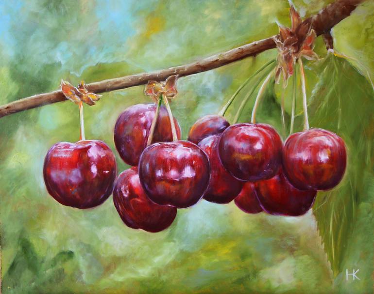 cherries Painting by Nataly Kartseva | Saatchi Art