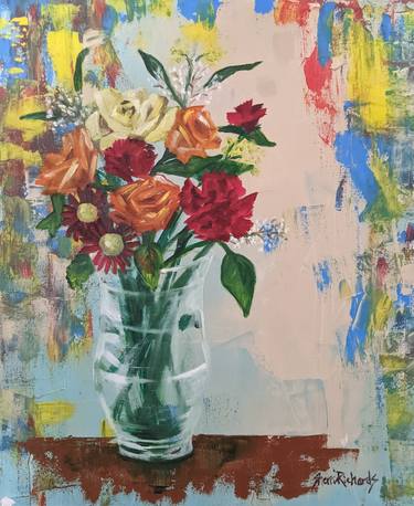 Original Abstract Expressionism Floral Paintings by Sherri Richards