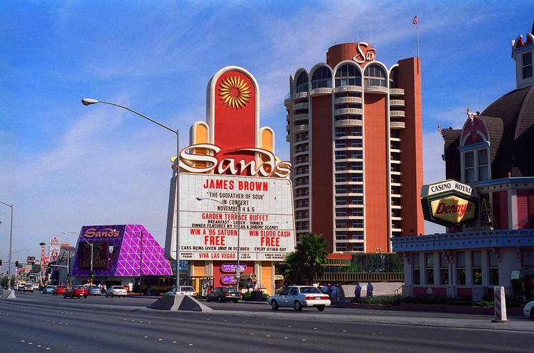 Canvas Painting, Las Vegas Old Strip Scene, Retro Travel Poster