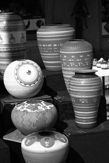Santa Fe - Pottery Market 2010 BW thumb
