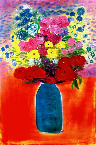 Print of Abstract Expressionism Floral Paintings by Haiyan Wang