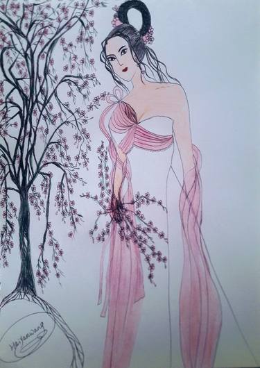 Print of Figurative Floral Drawings by Haiyan Wang