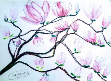 Print of Floral Drawings by Haiyan Wang