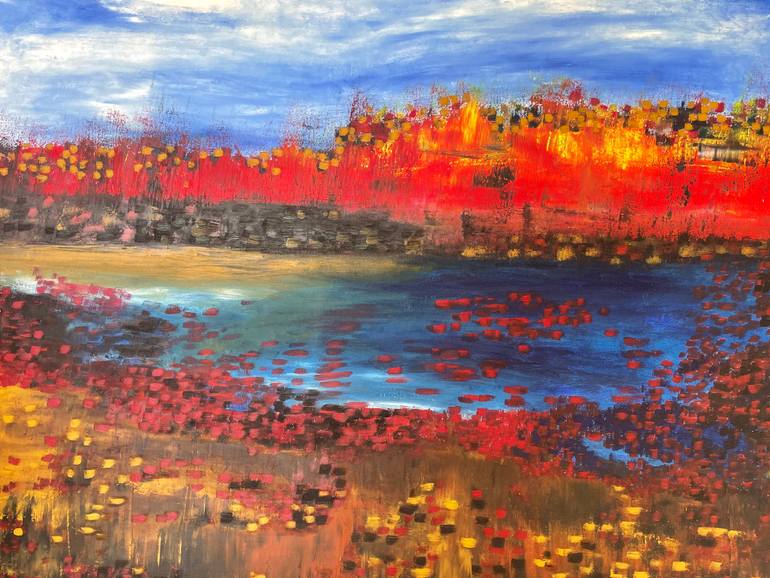 Original Abstract Expressionism Abstract Painting by Haiyan Wang