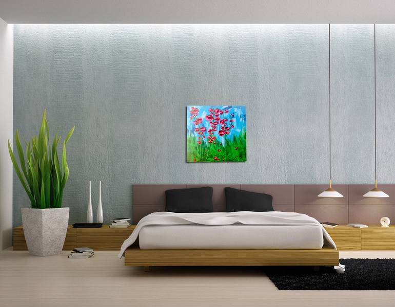 Original Abstract Floral Painting by Ram Patil