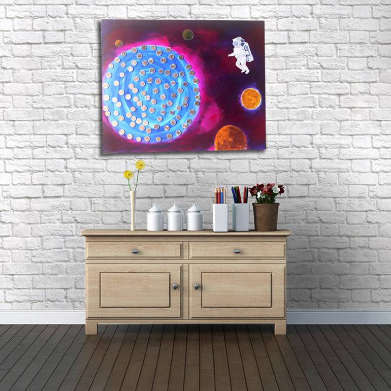 Original Realism Outer Space Painting by Ram Patil