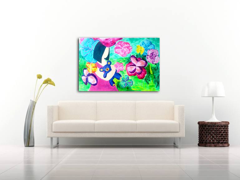 Original Expressionism Garden Painting by Ram Patil