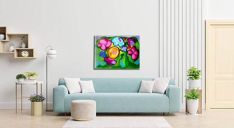 Original Minimalism Floral Painting by Ram Patil